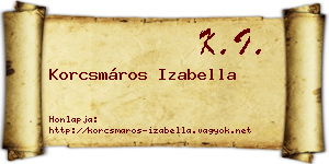 Korcsmáros Izabella névjegykártya